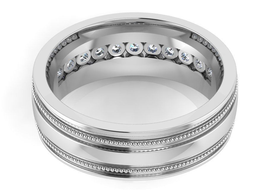 Diamond signet ring 3317 3D print model 3D print model_3