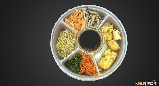 Bibimbap Korean Mixed Rice Low-poly 3D model 7
