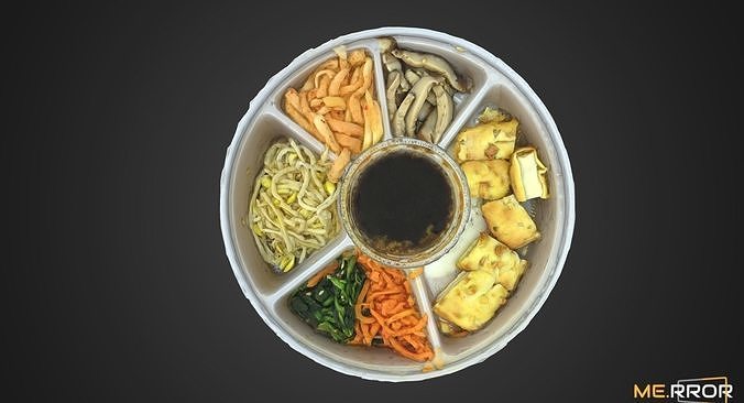 Bibimbap Korean Mixed Rice Low-poly 3D model 3