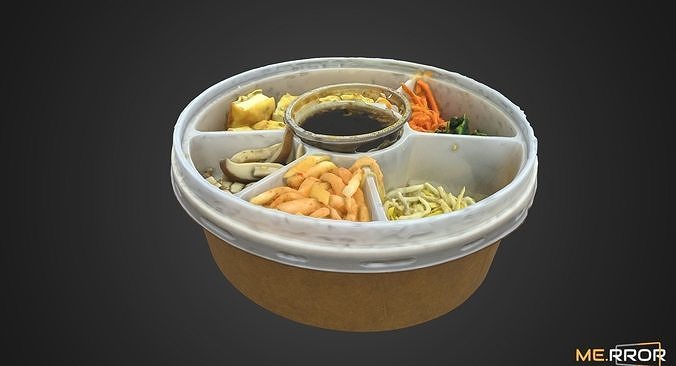 Bibimbap Korean Mixed Rice Low-poly 3D model 5