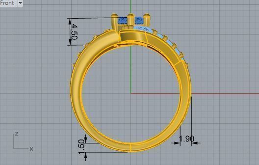 Tear diamond ring 3319 3D print model 3D print model_5
