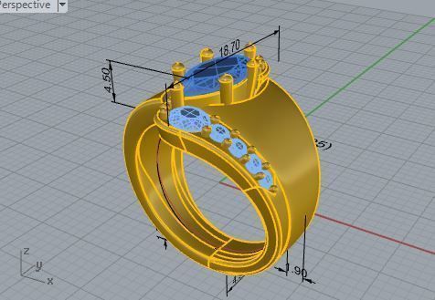 Tear diamond ring 3319 3D print model 3D print model_7