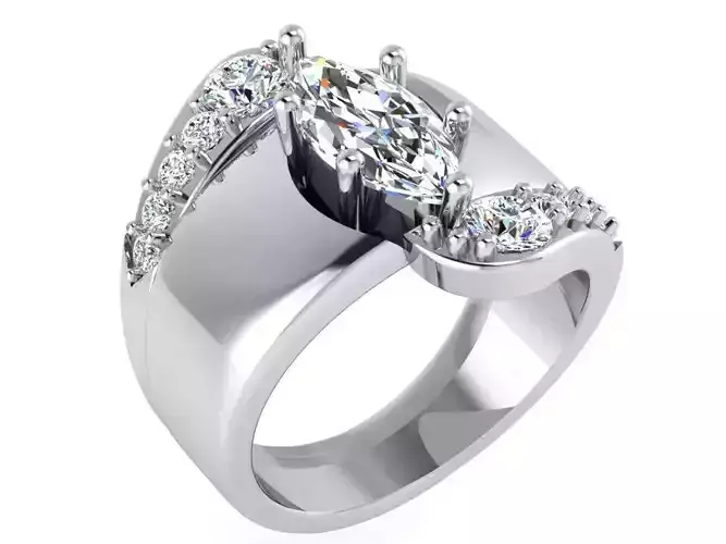 Tear diamond ring 3319 3D print model