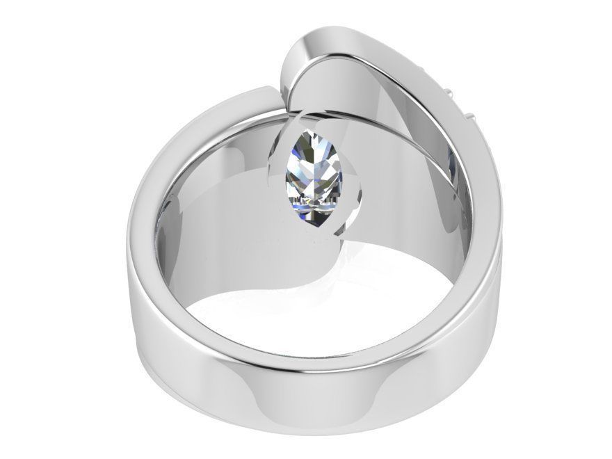 Tear diamond ring 3319 3D print model 3D print model_3