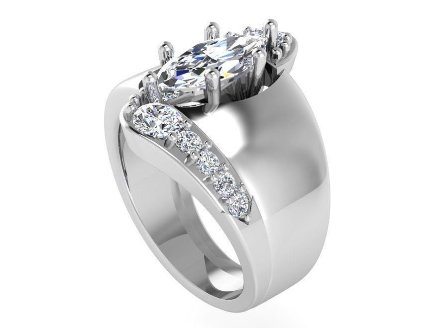 Tear diamond ring 3319 3D print model 3D print model_2