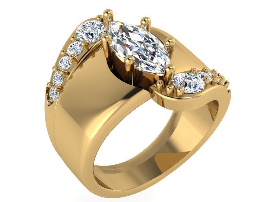 Tear diamond ring 3319 3D print model 3D print model_1