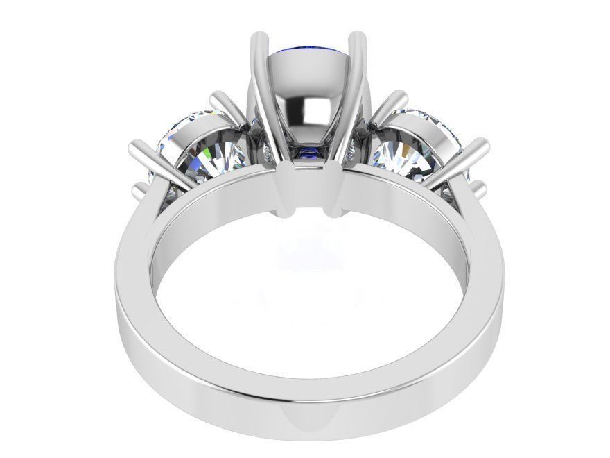 3-stone blue and white diamond ring 3322 3D print model 3D print model_3