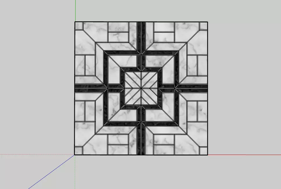 Black - White - Marble Tile - 2ft x 2ft 3D model_0