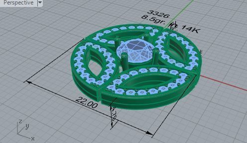 Round cluster pendant 3326 3D print model 3D print model_7