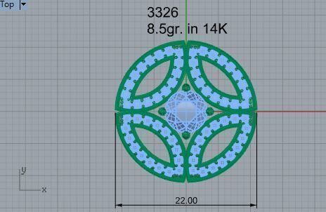 Round cluster pendant 3326 3D print model 3D print model_4