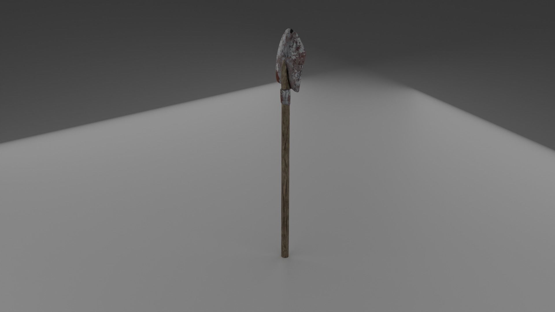 Shovel wooden stick with light shining Free low-poly 3D model_3