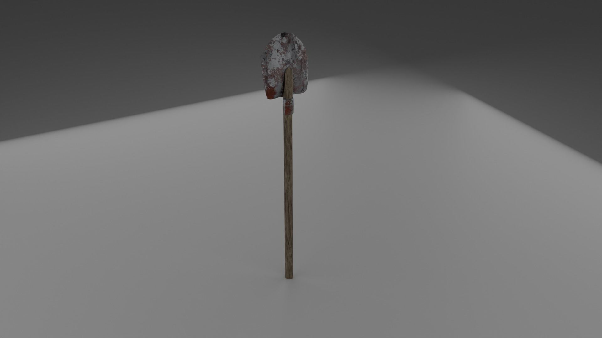 Shovel wooden stick with light shining Free low-poly 3D model_2