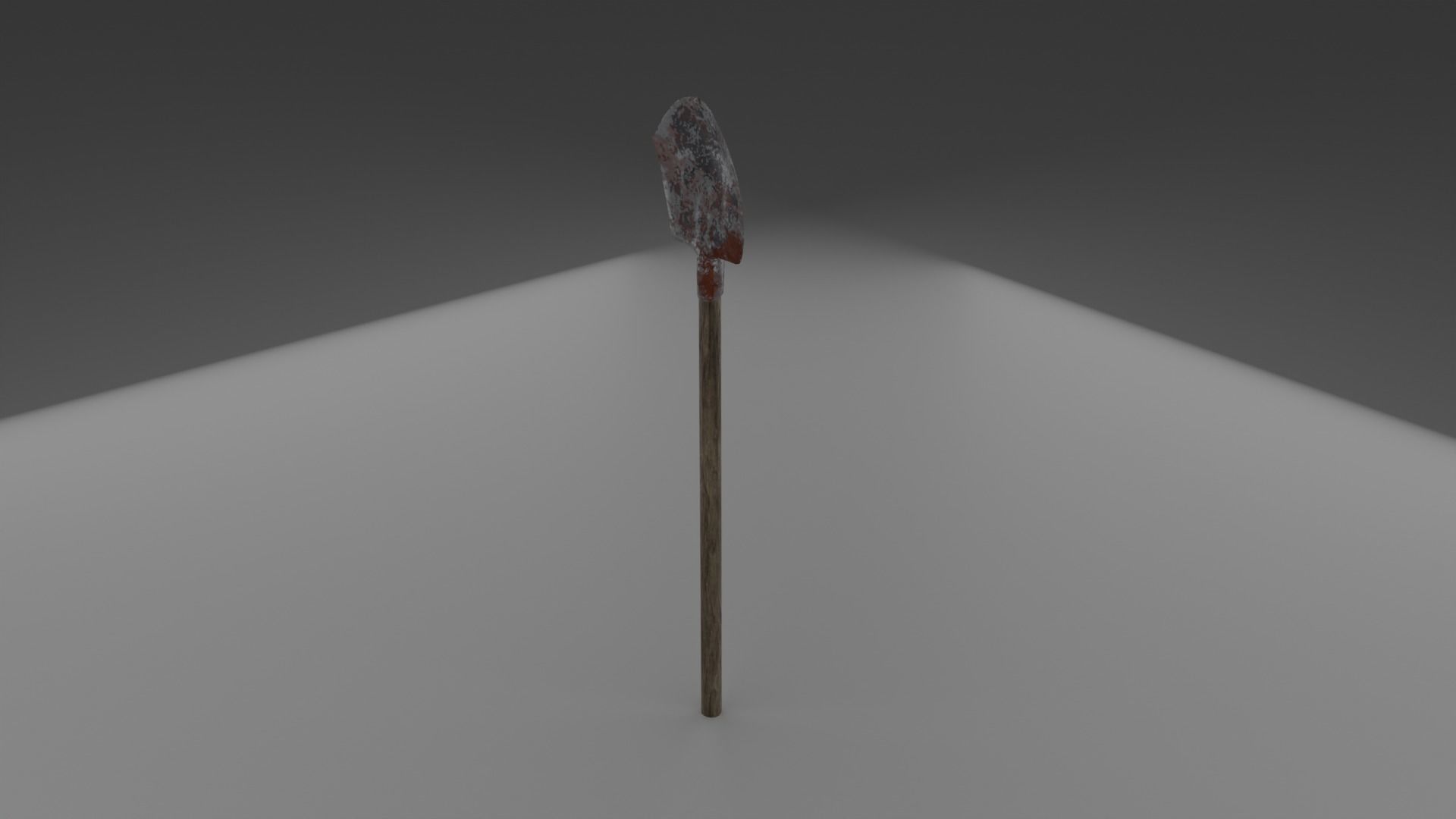 Shovel wooden stick with light shining Free low-poly 3D model_1
