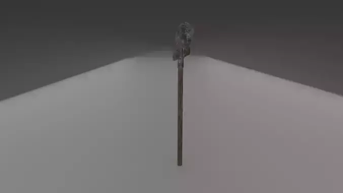 Shovel wooden stick with light shining