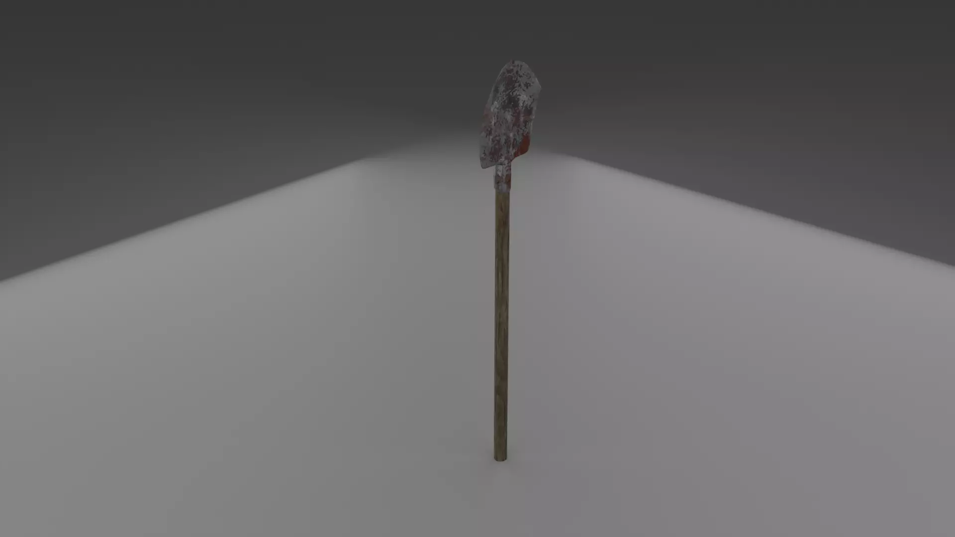 Shovel wooden stick with light shining Free low-poly 3D model_0