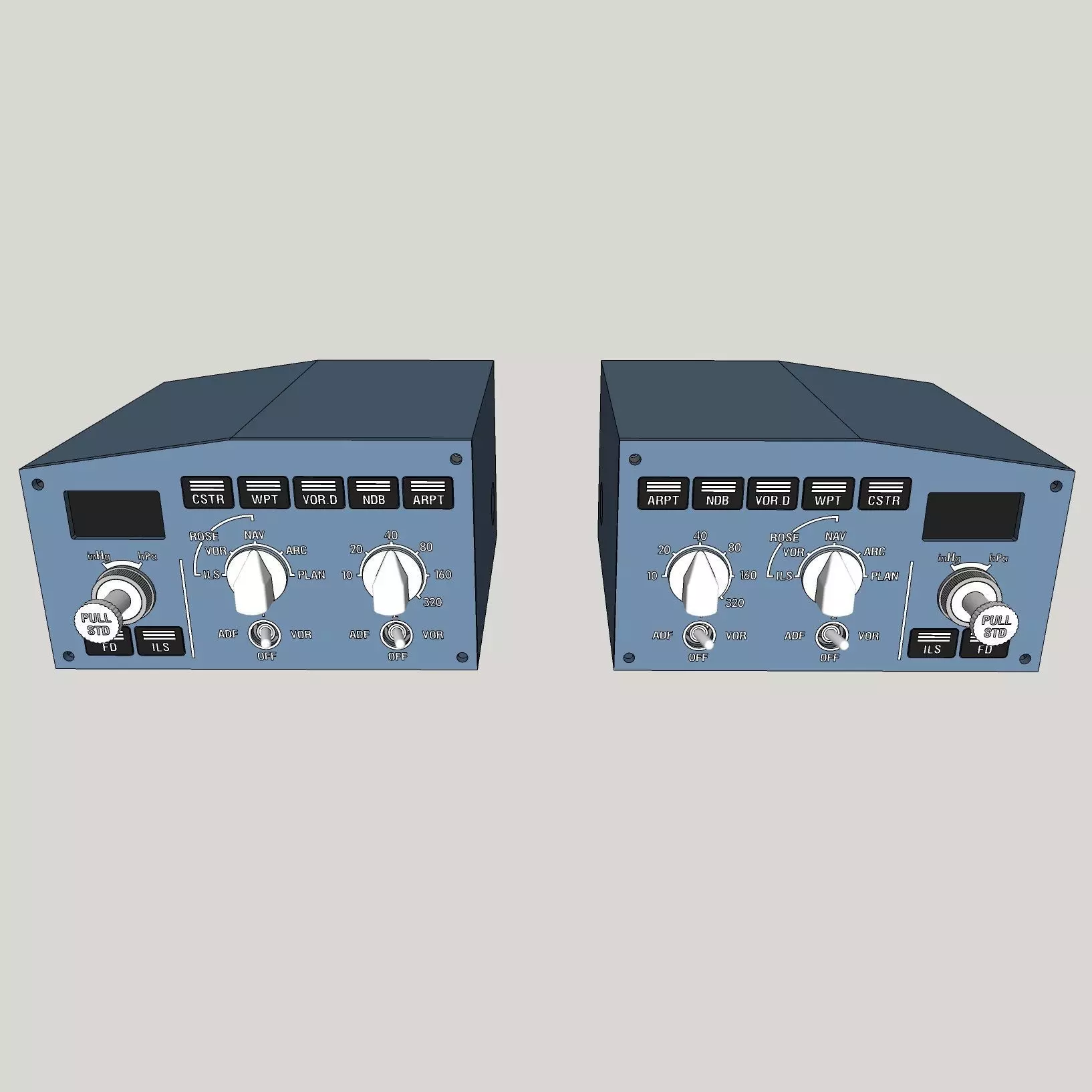 A320 or A330 EFIS control panel - CPT and FO 3D print model_0