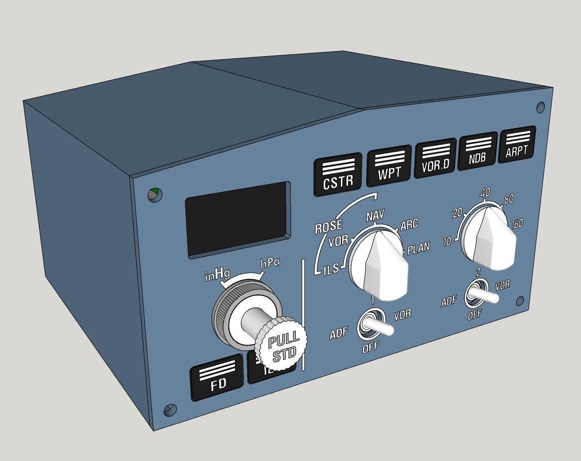 A320 or A330 EFIS control panel - CPT and FO 3D print model_2
