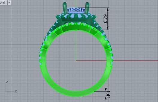 Infinity textured diamond ring with band 3327 3D print model 3D print model_5