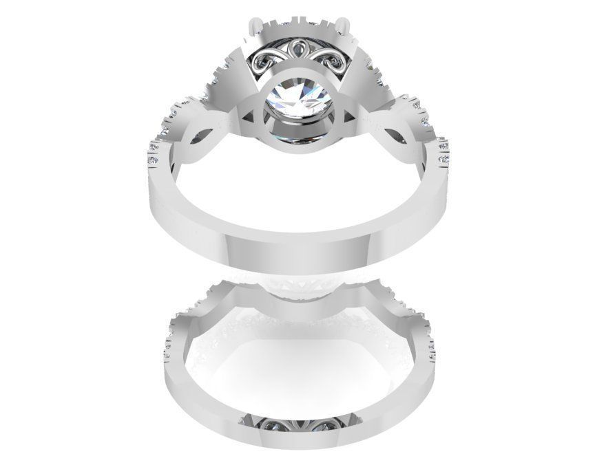 Infinity textured diamond ring with band 3327 3D print model 3D print model_3
