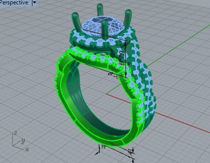 Infinity textured diamond ring with band 3327 3D print model 3D print model_7