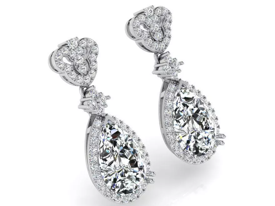 Luxurious  pear earrings 3328 3D print model  3D print model_0