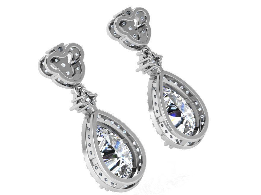 Luxurious  pear earrings 3328 3D print model  3D print model_3