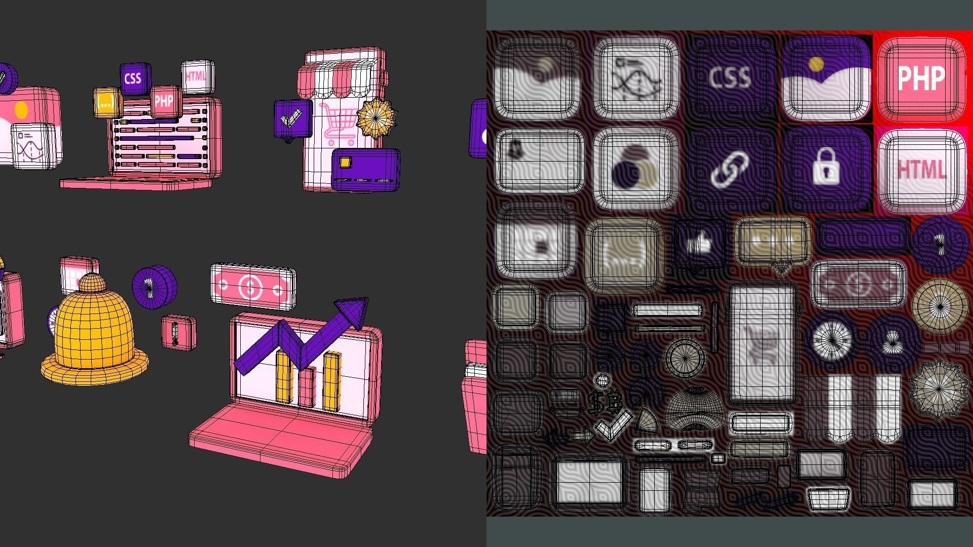 3D Button Collections2 Low-poly 3D model_7