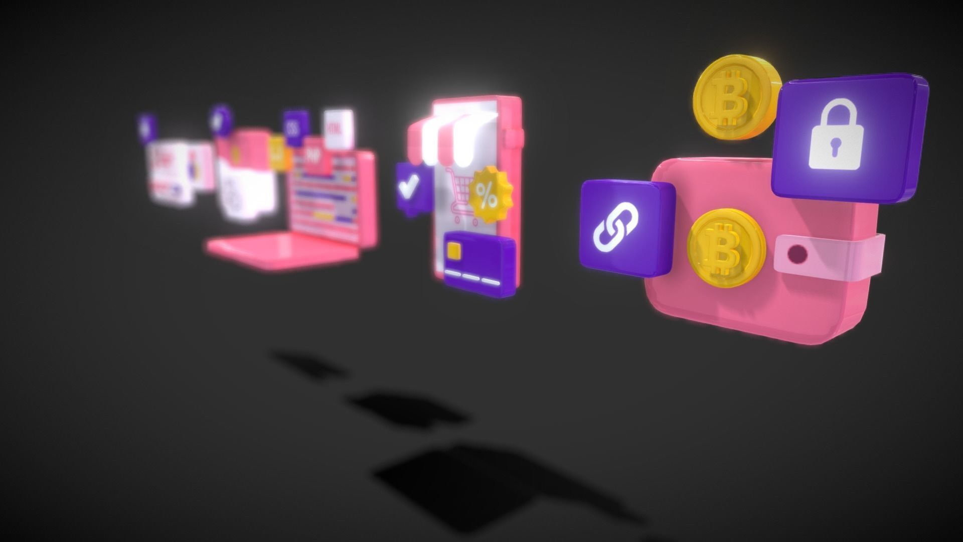 3D Button Collections2 Low-poly 3D model_9