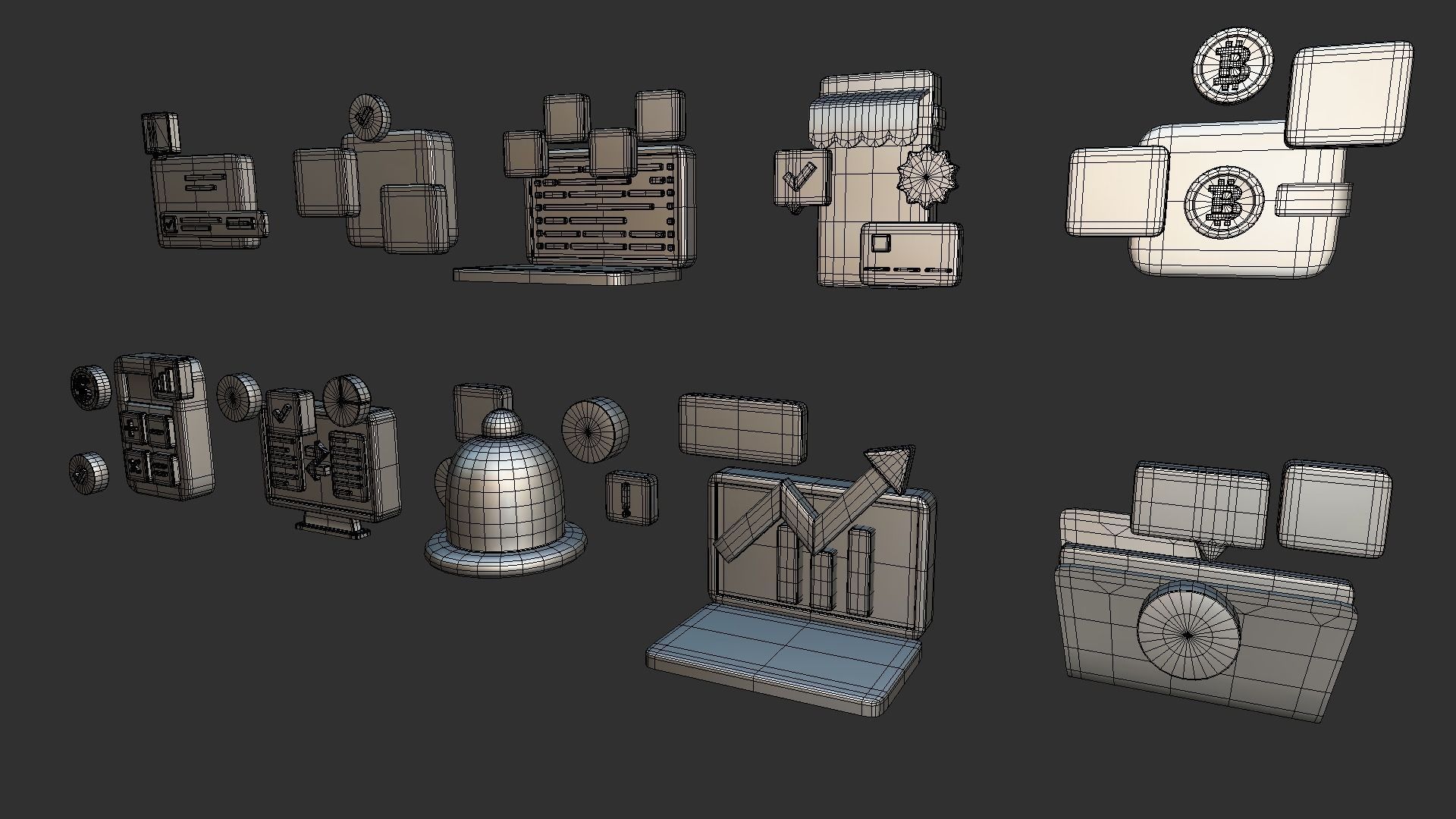 3D Button Collections2 Low-poly 3D model_6