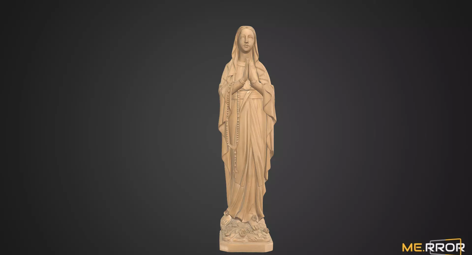 Saint Maria Statue Low-poly 3D model_0