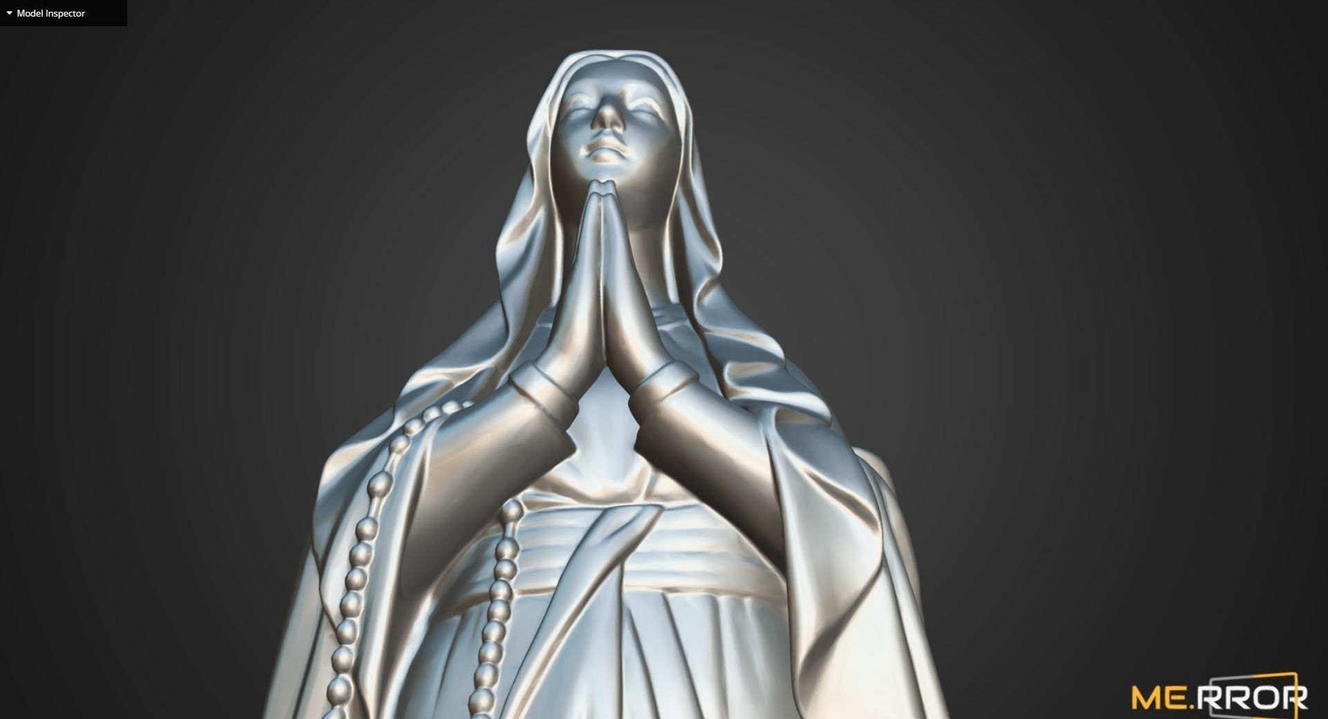 Saint Maria Statue Low-poly 3D model_15