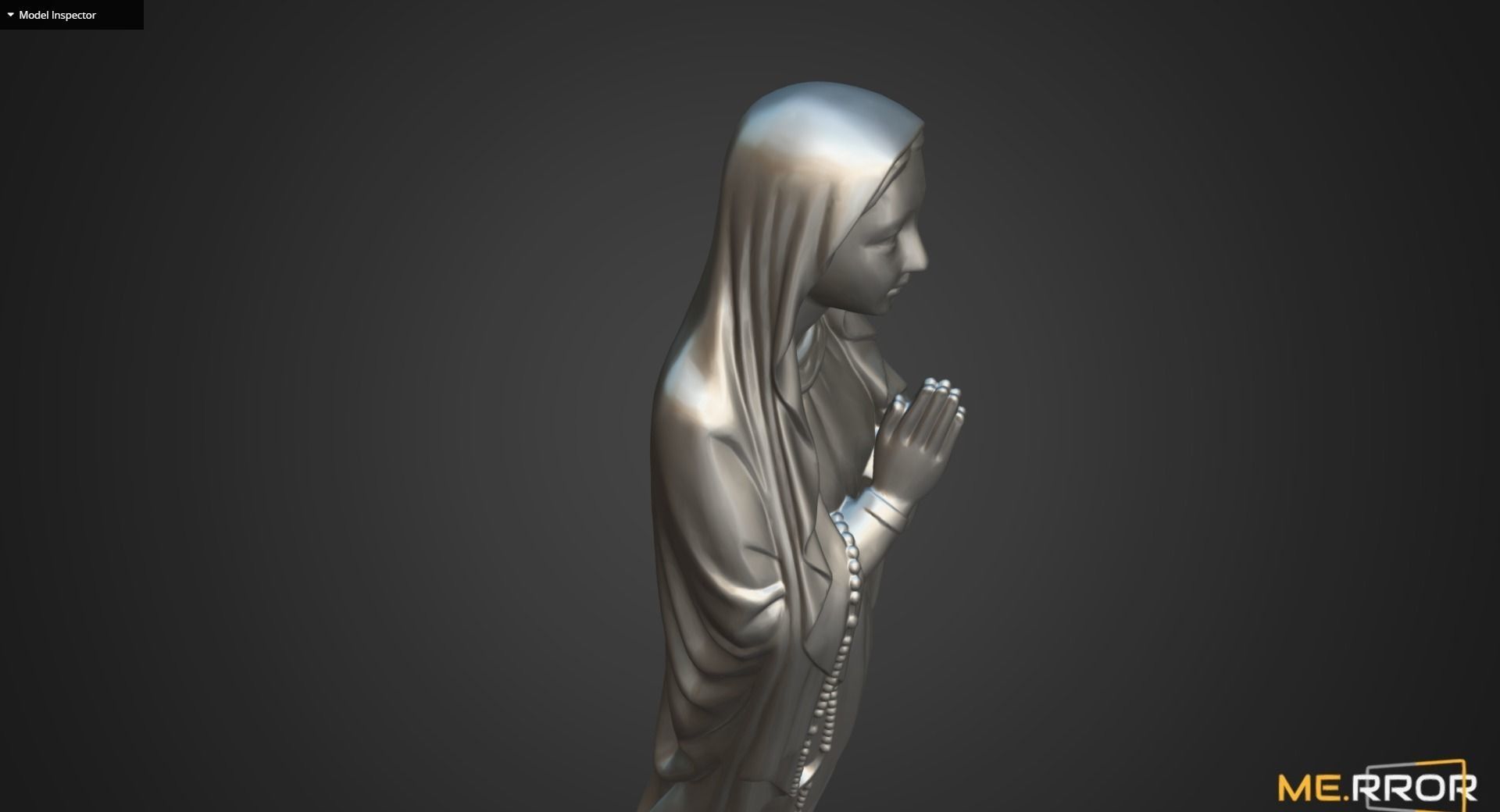 Saint Maria Statue Low-poly 3D model_14