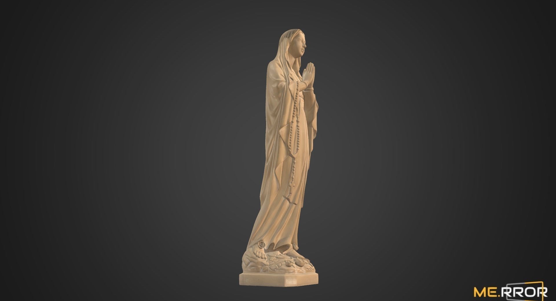 Saint Maria Statue Low-poly 3D model_2