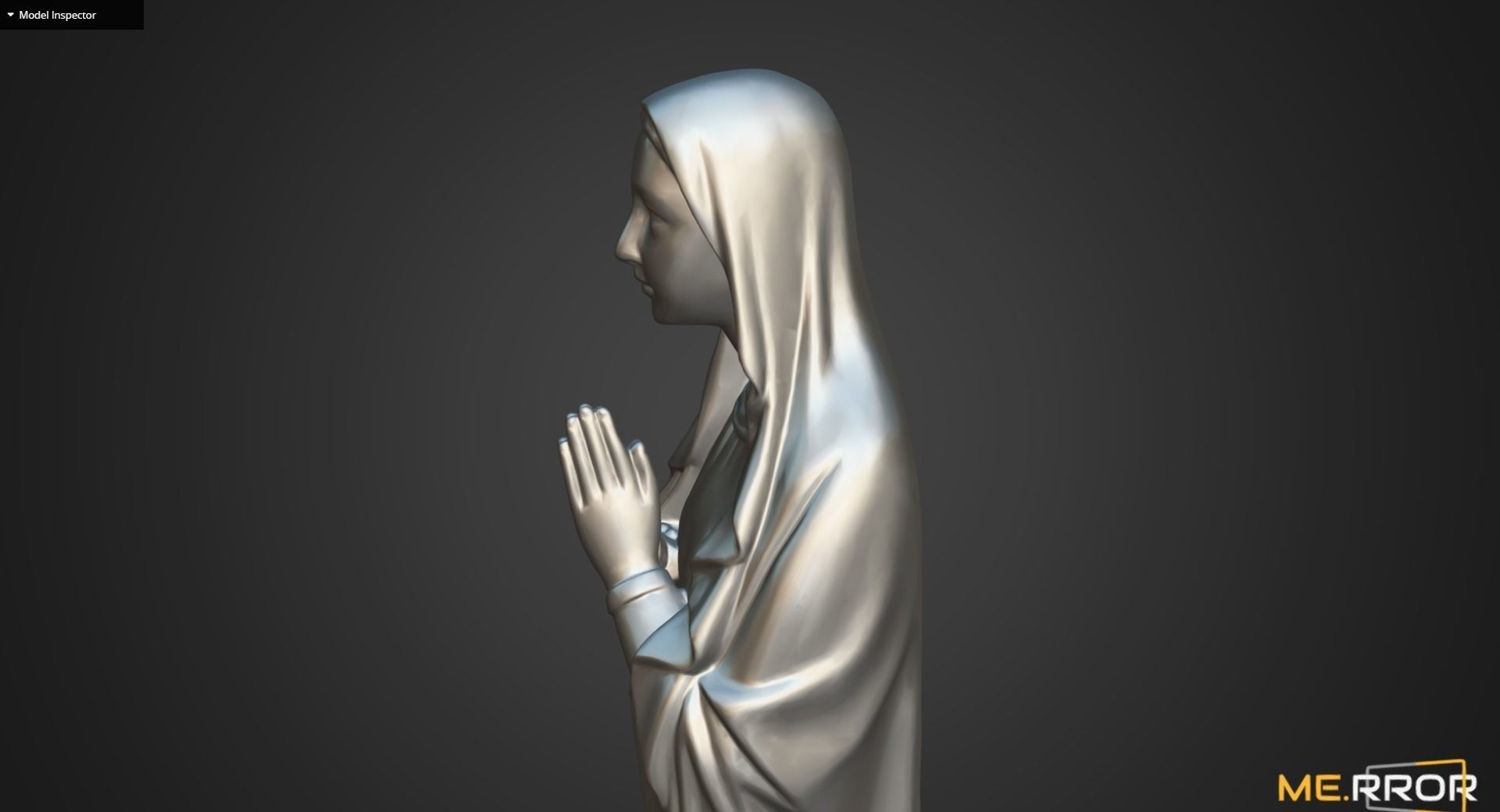 Saint Maria Statue Low-poly 3D model_13