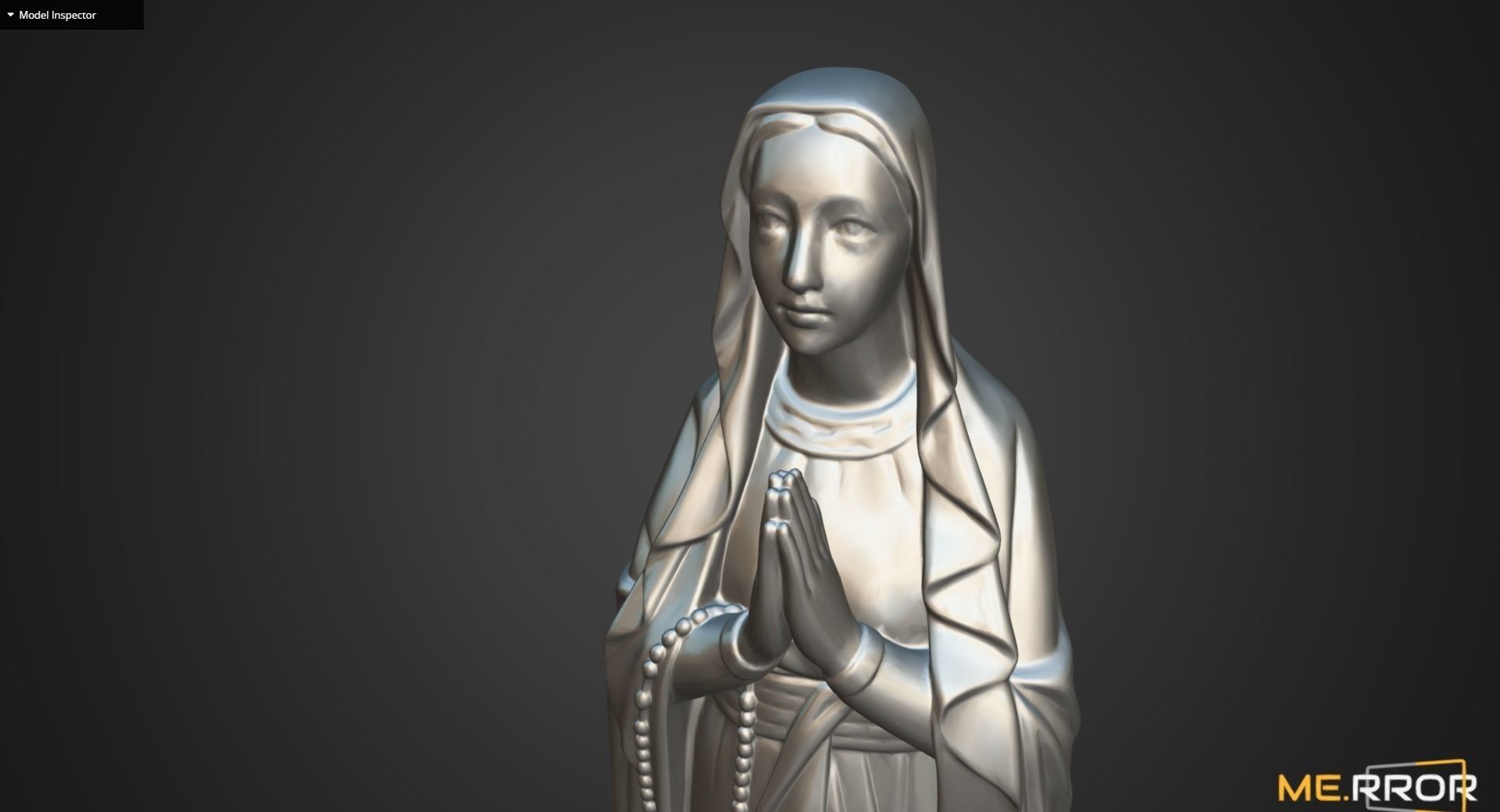Saint Maria Statue Low-poly 3D model_12