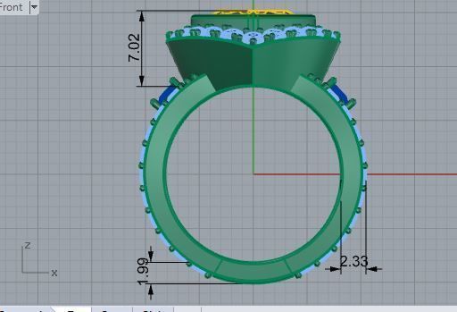 Beautiful yellow heart diamond ring 3331 3D print model 3D print model_5