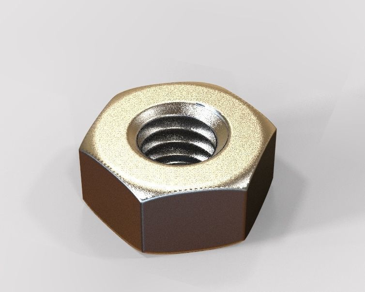 M10 Hex Nut 3D print model_1