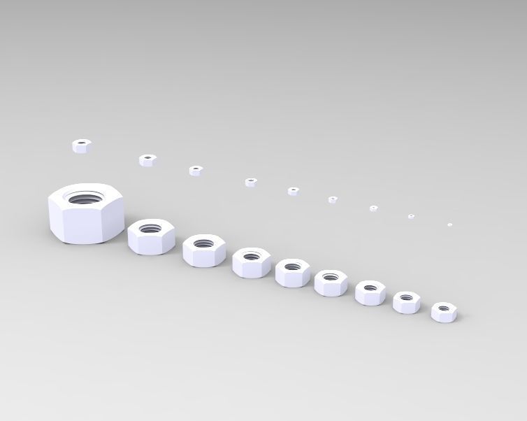 M10 Hex Nut 3D print model_31