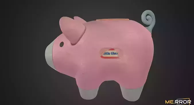 Old Piggy Bank Low-poly 3D model