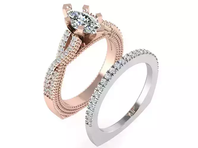 Round Cut Stright Band Ring  3332 3D print model 