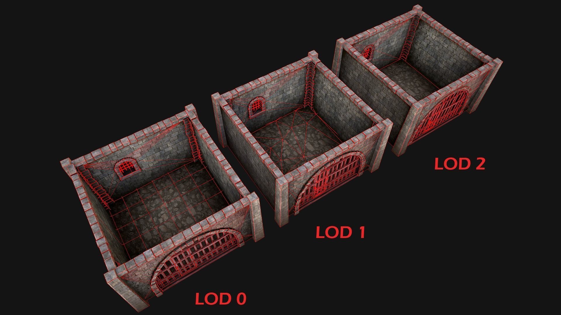 Medieval Prison Cell Low-poly 3D model_7