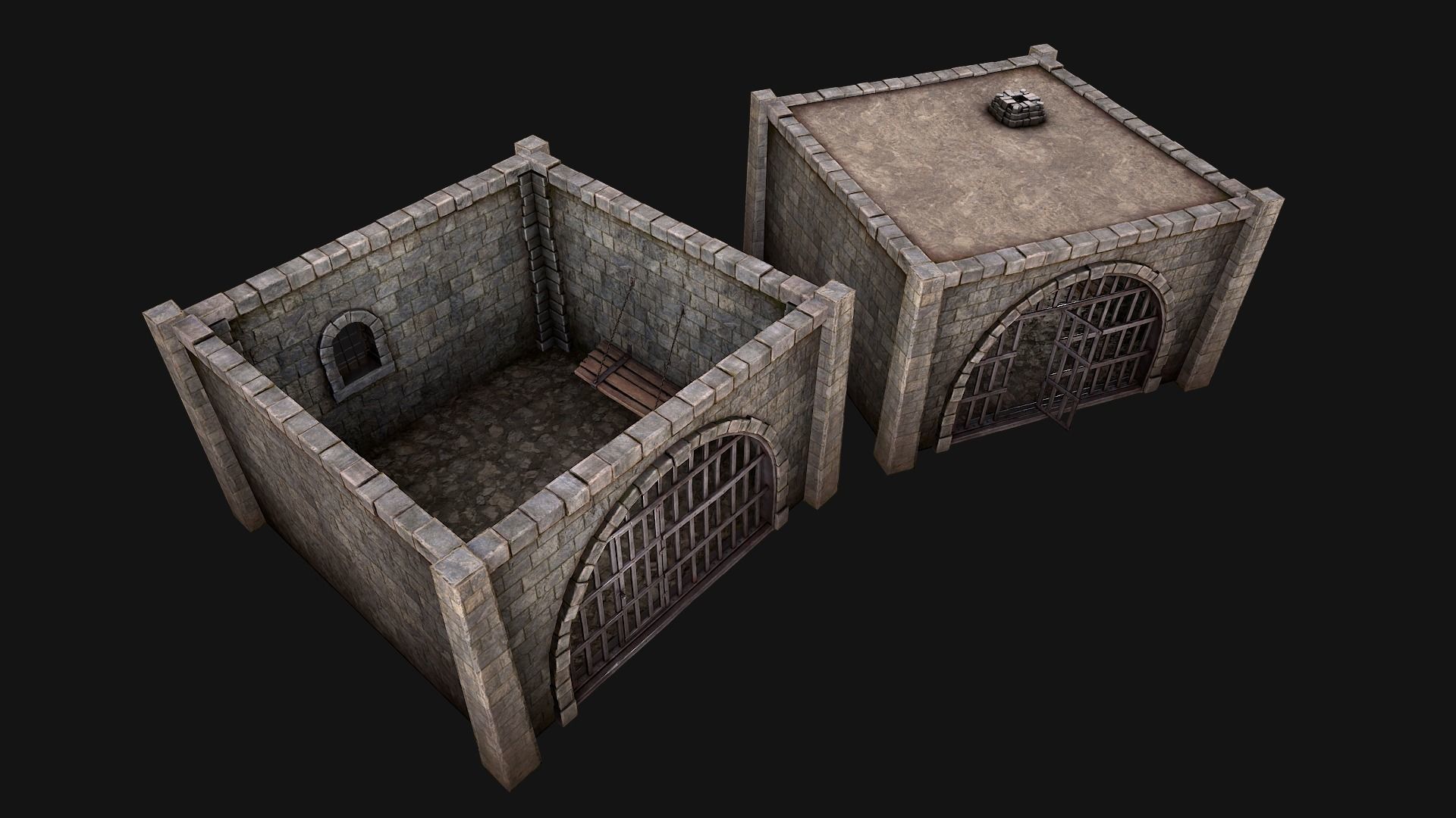 Medieval Prison Cell Low-poly 3D model_3
