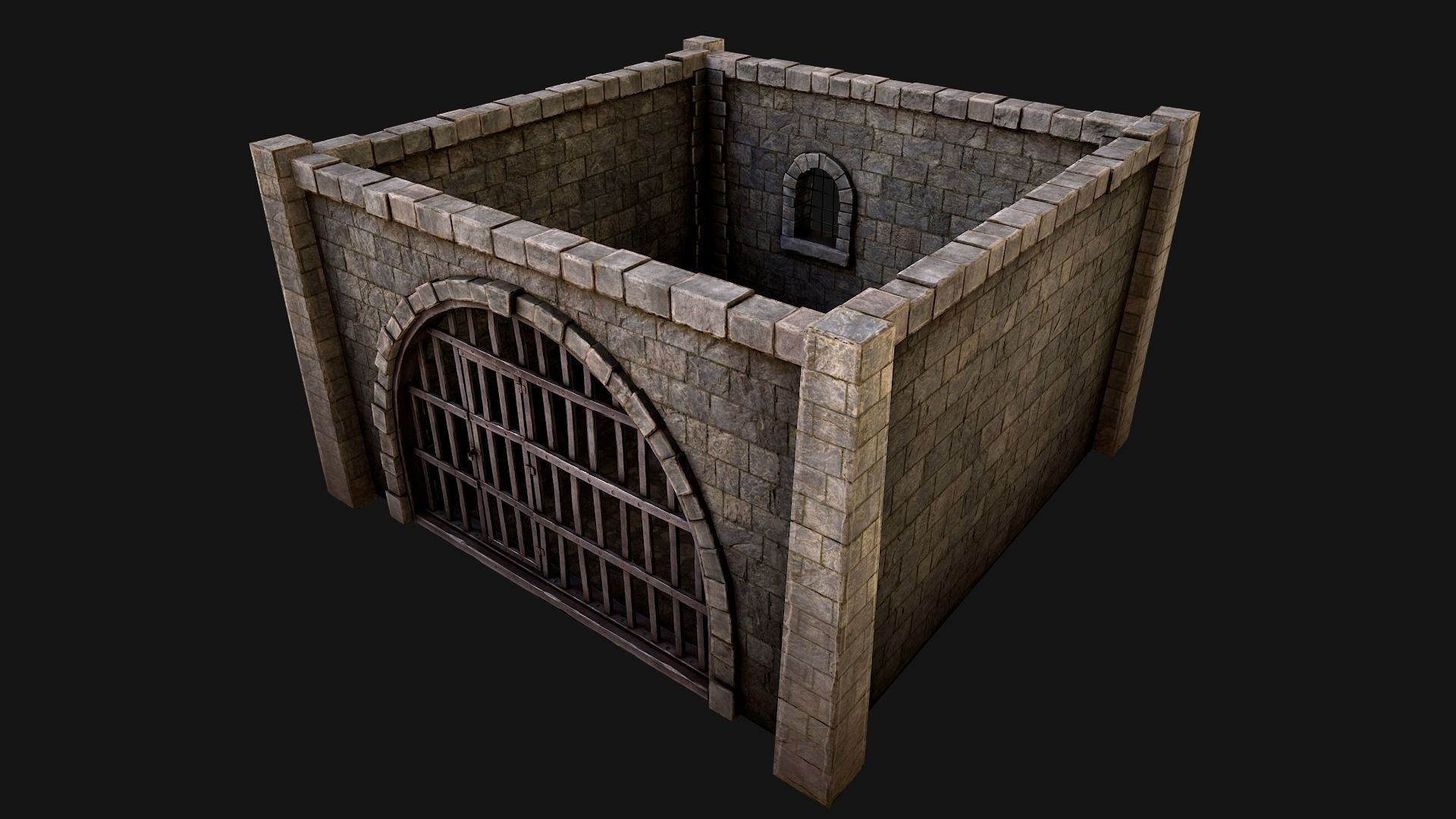 Medieval Prison Cell Low-poly 3D model_13