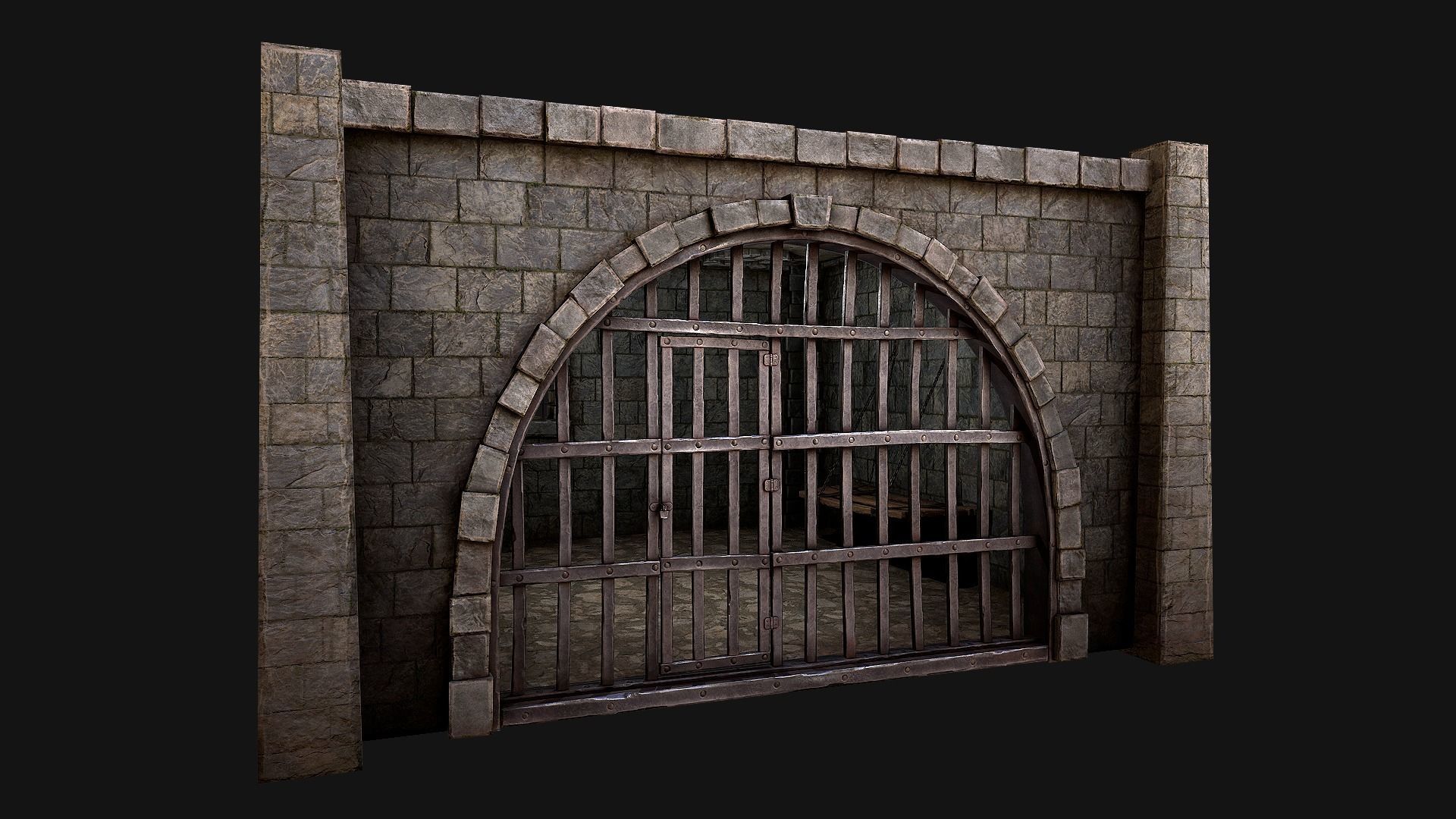 Medieval Prison Cell Low-poly 3D model_12