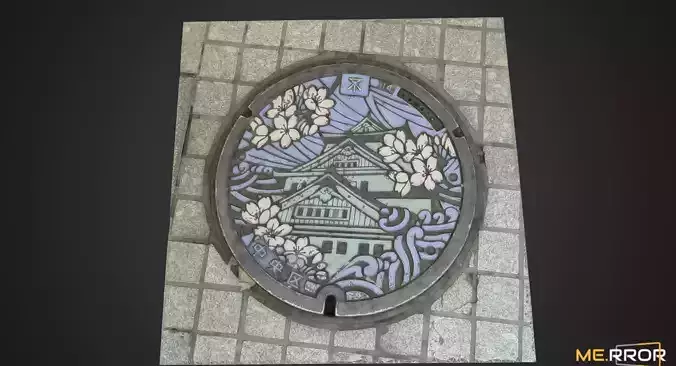 Osaka Manhole Low-poly 3D model