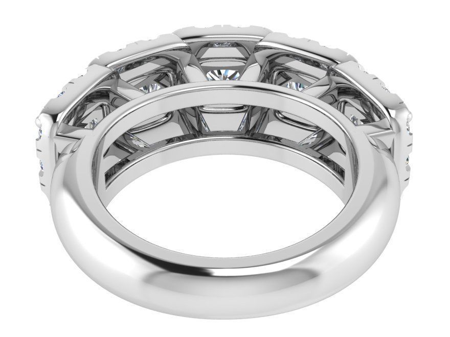 Round big and small diamond stones ring 3333 3D print model 3D print model_3