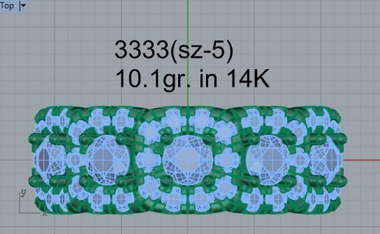 Round big and small diamond stones ring 3333 3D print model 3D print model_4