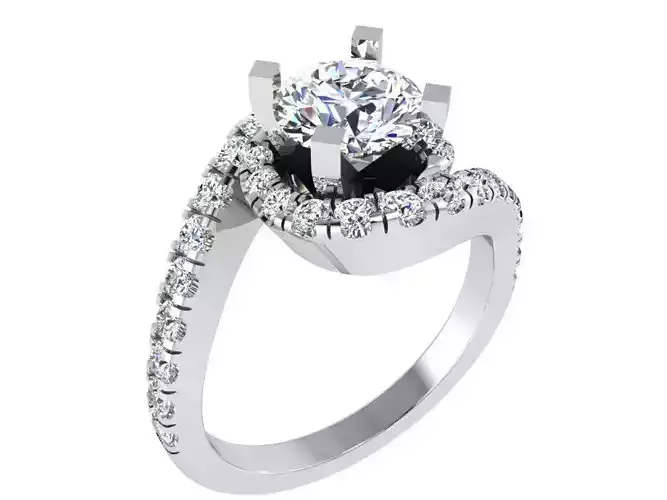 Big stone round diamond ring 3334 3D print model 