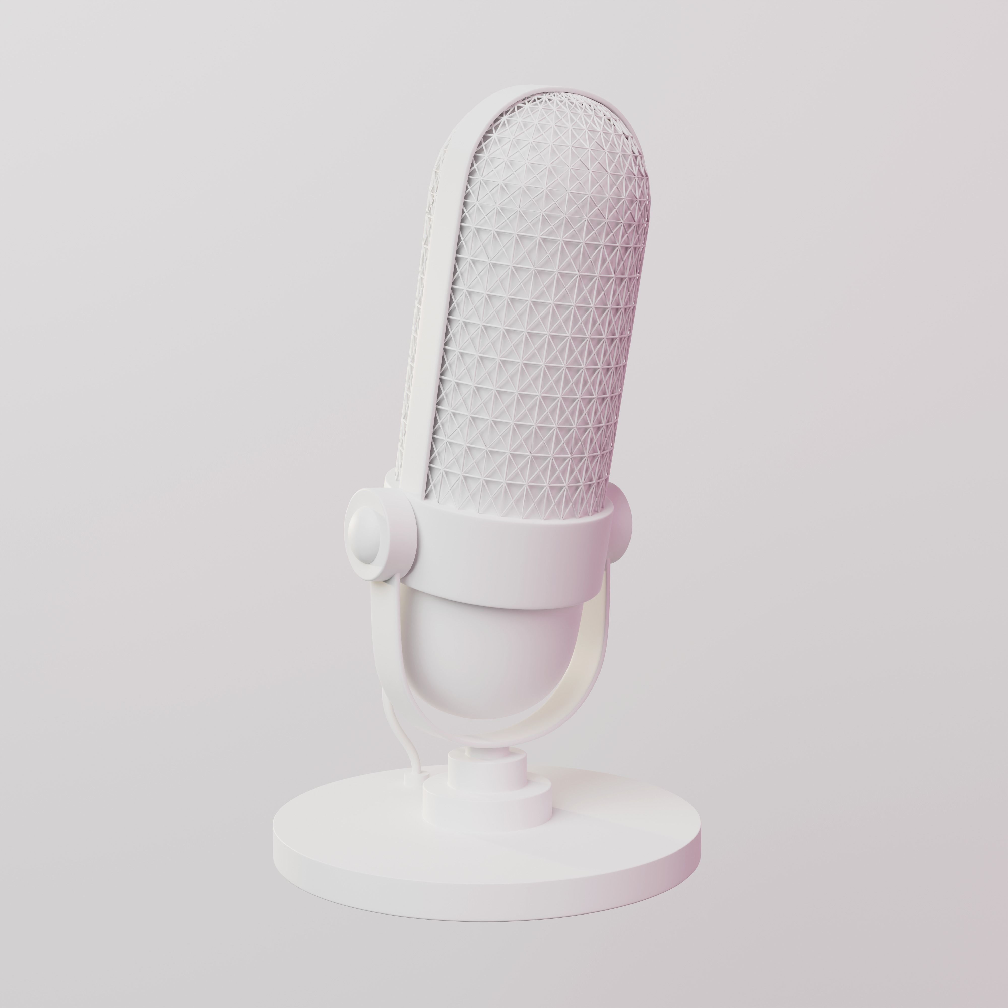 cartoon Podcast Microphone 3D Illustration low poly Low-poly 3D model_5