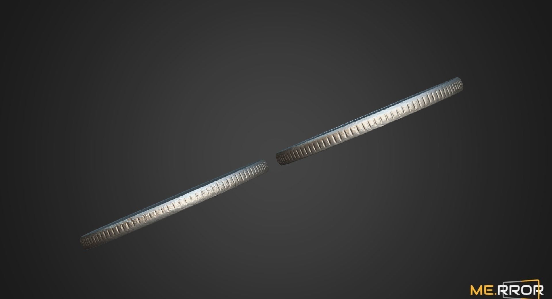 100 Won - Korean Coin Low-poly 3D model_14